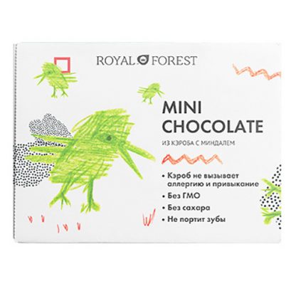 Шоколад из кэроба с миндалем, мини Royal Forest