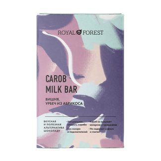 Шоколад "Carob Milk Bar" Вишня, урбеч абрикосовый Royal Forest 50гр